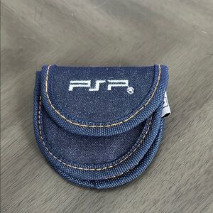 PSP accessory pouch to carry your memory card or iPhones. Blue Denim 3”x3.”